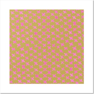 X stitches pattern - pink and orange Posters and Art